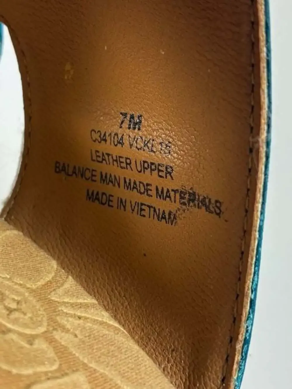 Boho b.o.c. Born Concept Blue Leather Floral Cork Wedge Sandals